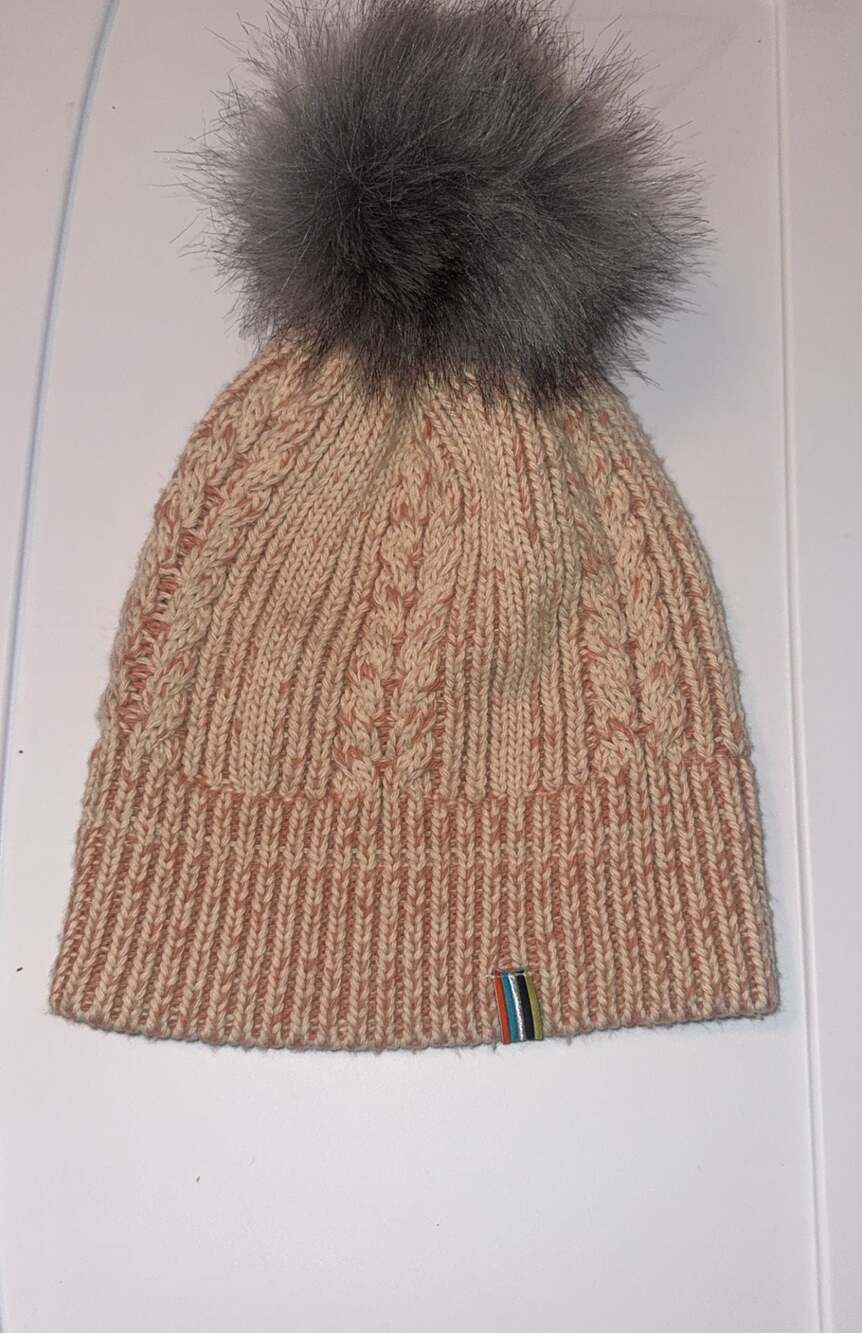 Smartwool Women's Cami Beanie Merino Wool Blend Cable Knit Pom Pom Hat